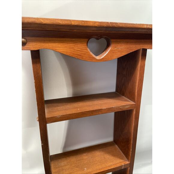 Vintage Rustic Farmhouse Primitive Pine Wood CD Book Shelf Display Curio Etagere - Picture 5 of 16